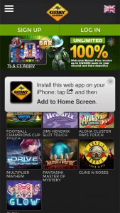 G'day Casino mobile screenshot