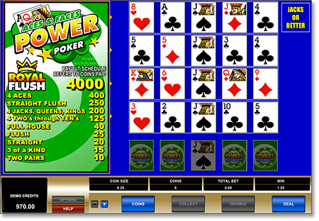 Play Aces & Faces Power Poker at Royal Vegas Casino