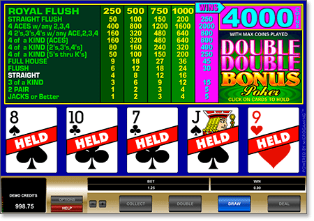 Microgaming Instant Play Double Double Bonus Poker