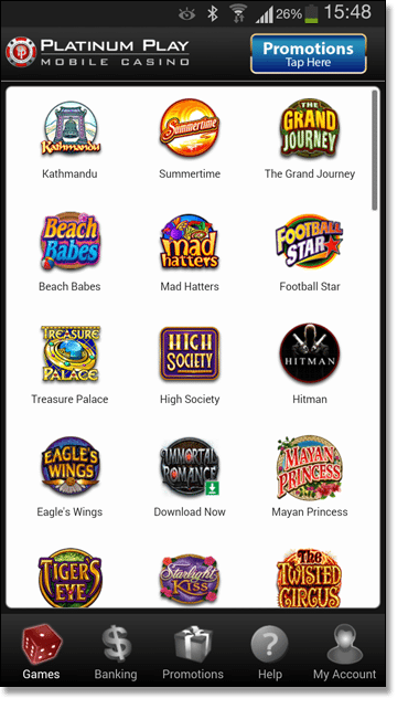 Platinum Play Mobile Casino