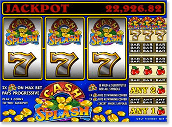 Cash Splash 3-Reel Progressive Pokie with Wild Cherry Scatter Symbols