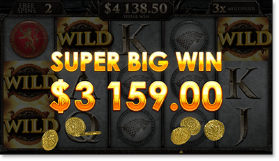 Super Big Win on Game of Thrones Free Spins Bonus