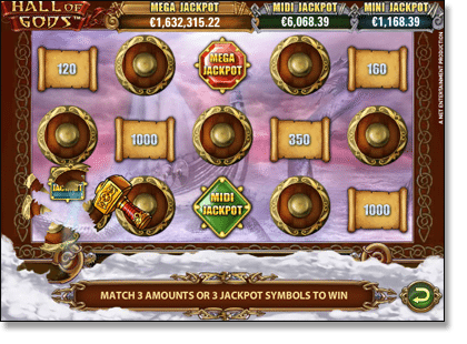 Hall of Gods Jackpot Bonus Round