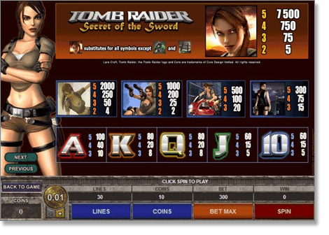 Tomb Raider real money video slot