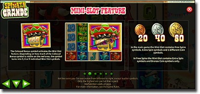 Spinata Grande free spins feature