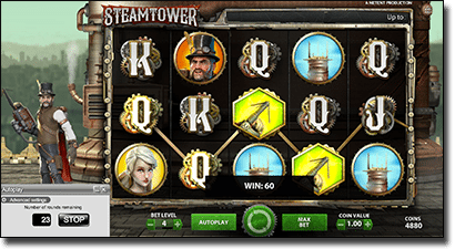 Steam Tower slots gameplay