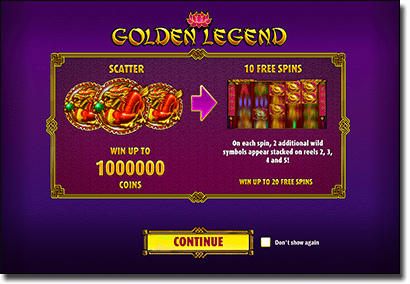 Golden Legend slots bonus features
