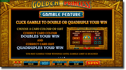 Golden Princess gamble feature