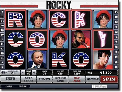 Rocky online pokies by Playtech