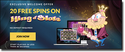 Guts.com King of Slots no-deposit welcome bonus