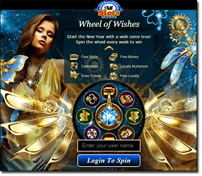 All Slots Casino Wheel of Wishes