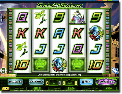 Green Lantern pokies by Cryptologic